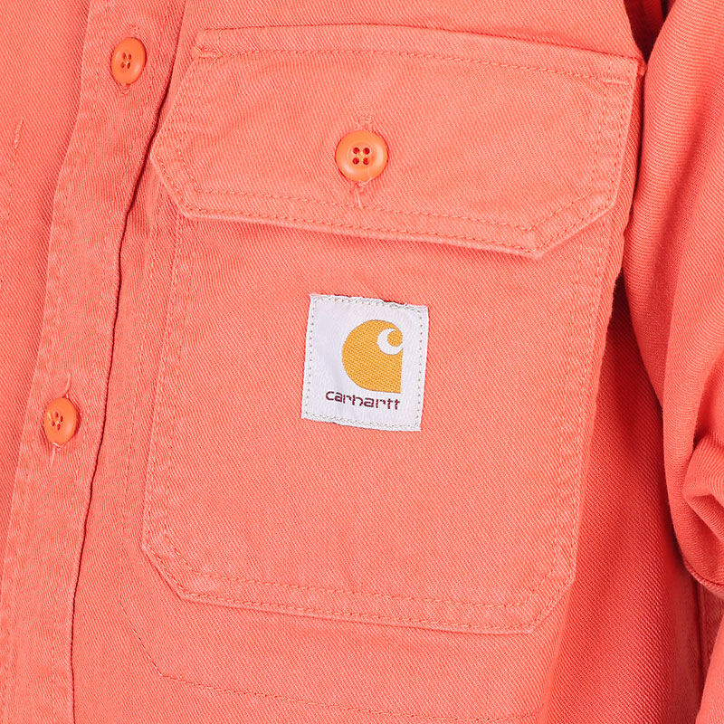 мужская оранжевая рубашка Carhartt WIP Reno Shirt Jac I029424-elba - цена, описание, фото 2